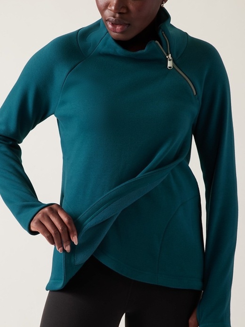 Athleta Cozy Karma Asym Pullover size large